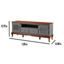 Ver imagem 2 de Rack Linz 2 Portas Vidro 2 Gavetas Pés Luis Xv 75 x 195 x 40 cm (a X L X P)