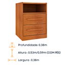 Ver imagem 3 de Mesa de Cabeceira 2 Gavetas com Nicho Barcelona Tcil Tcil Móveis