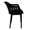 Cadeira Marcela Montreal Mena Polipropileno com Estofado em Corino Preto - 2
