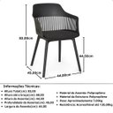 Ver imagem 7 de Cadeira Marcela Montreal Mena Polipropileno com Estofado em Corino Preto