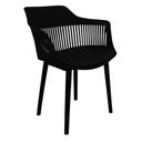 Ver imagem 1 de Cadeira Marcela Montreal Mena Polipropileno com Estofado em Corino Preto