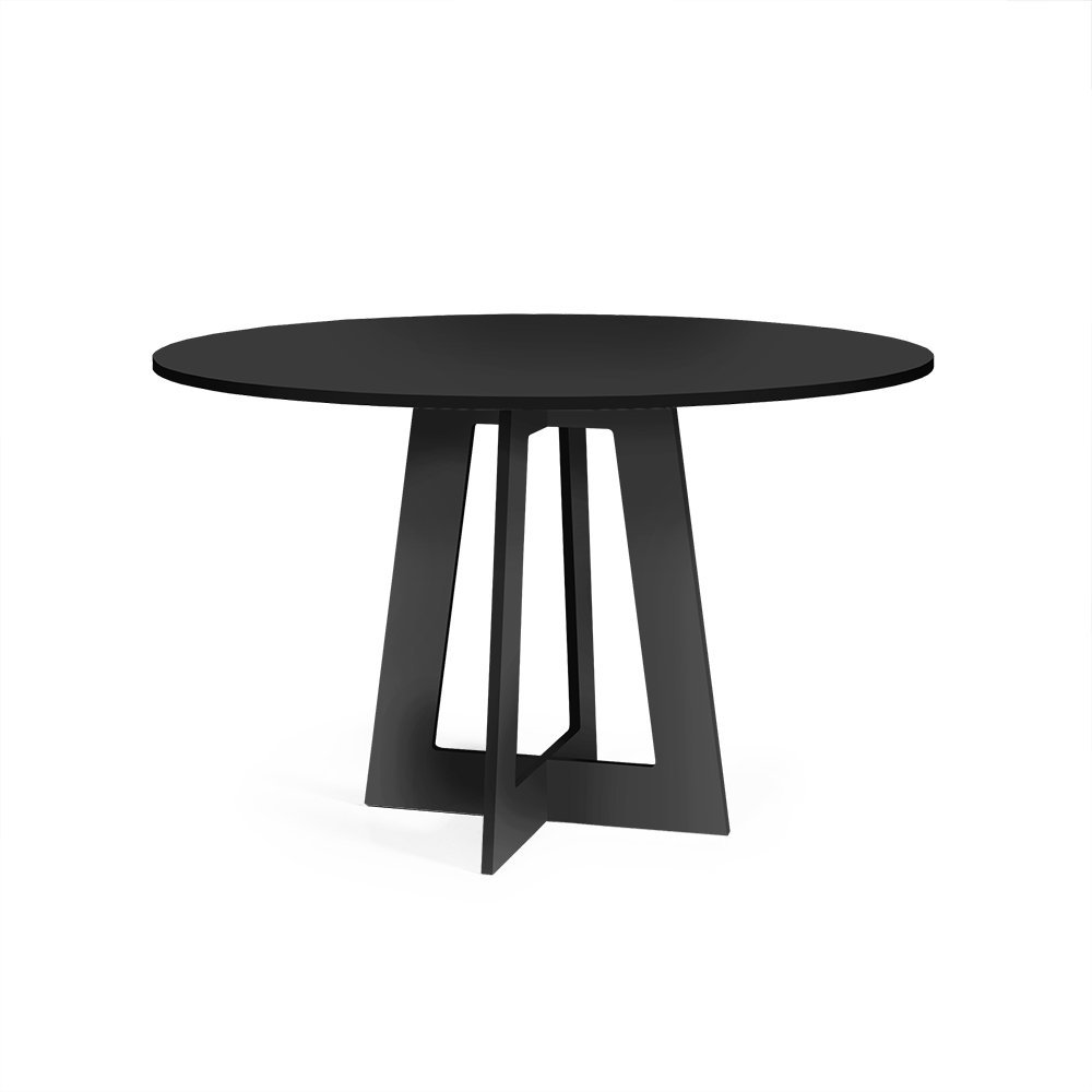 Mesa de Jantar Redonda 6 Lugares 120cm Montreal Preto - Straub Web