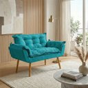 Ver imagem 1 de Namoradeira Decorativa Confortável para Sala Recepção Consultório Manicure Alice Suede