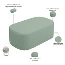 Ver imagem 4 de Kit 02 Puffsdecorativo Orgânico para Living Quarto 100cm Doha W01 Linho Verde Menta - Lyam Decor