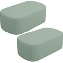 Ver imagem 1 de Kit 02 Puffsdecorativo Orgânico para Living Quarto 100cm Doha W01 Linho Verde Menta - Lyam Decor