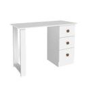 Ver imagem 2 de Mesa Escrivaninha para Home Office 110 X 77 Cm 3 Gavetas Mdp Branco - Clicklar