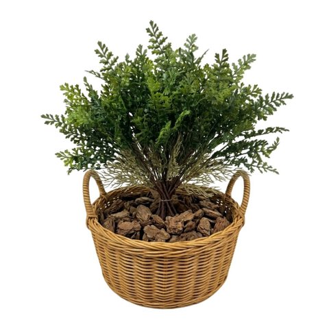 Kit 8 Folhas de Samambaia Artificial 35cm Mini Buquê com Aspecto Natural para Decoração