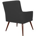 Ver imagem 2 de Poltrona Decorativa Para Sala de Estar e Recepção Maria Pés Palito Corino Preto - Lyam Decor