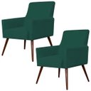 Ver imagem 1 de Kit 2 Poltronas Decorativas para e Recepção Maria Pés Palito Verde Musgo - Lyam Decor