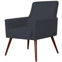 Ver imagem 2 de Kit 2 Poltronas Decorativas para e Recepção Maria Pés Palito Suede Preto - Lyam Decor