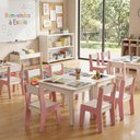 Ver imagem 4 de Banquinho Infantil Rosa Encosto MDF Cadeirinha Montessori Reforcada Escola Quarto Crianca Meninas