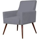 Ver imagem 2 de Kit 2 Poltronas Decorativas para e Recepção Maria Pés Palito Suede Cinza - Lyam Decor