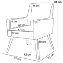 Ver imagem 3 de Kit 2 Poltronas Decorativas para e Recepção Maria Pés Palito Corino Marrom - Lyam Dec
