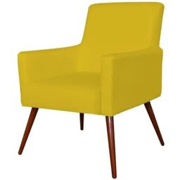Kit 2 Poltronas Decorativas para e Recepção Maria Pés Palito Corino Amarelo - Lyam de - 2 Kit 2 Poltronas Decorativas para e Recepção Maria Pés Palito Corino Amarelo - Lyam de - 2