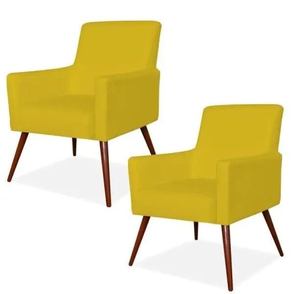 Kit 2 Poltronas Decorativas para e Recepção Maria Pés Palito Corino Amarelo - Lyam de é ruim? Kit 2 Poltronas Decorativas para e Recepção Maria Pés Palito Corino Amarelo - Lyam de é boa?
