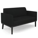 Ver imagem 7 de Sofá Namoradeira e 2 Poltronas Base Madeira Preto Maressa Linho Preto - Ibiza
