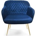 Ver imagem 3 de Kit 2 Poltronas Jade Pés Palito Gold Veludo Azul - Casaepoltrona