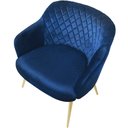 Ver imagem 2 de Kit 2 Poltronas Jade Pés Palito Gold Veludo Azul - Casaepoltrona