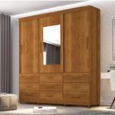 Ver imagem 1 de Roupeiro New Star Cinamomo 3 Portas 9 Gavetas C/ 1 Espelho Larg. 1.80m