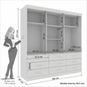 Ver imagem 2 de Roupeiro New Star Cinamomo 3 Portas 9 Gavetas C/ 1 Espelho Larg. 1.80m