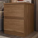 Ver imagem 2 de Mesa Cabeceira Quarto 47cm 2 Gavetas Zari Jatobá S01 - Mpozenato