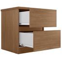 Ver imagem 5 de Mesa Cabeceira Quarto 47cm 2 Gavetas Zari Jatobá S01 - Mpozenato