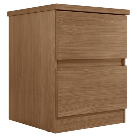 Mesa Cabeceira Quarto 47cm 2 Gavetas Zari Jatobá S01 - Mpozenato