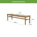 Ver imagem 2 de Banco de Madeira Maciça 3 Lugares 160cm Brut - Iaza Móveis