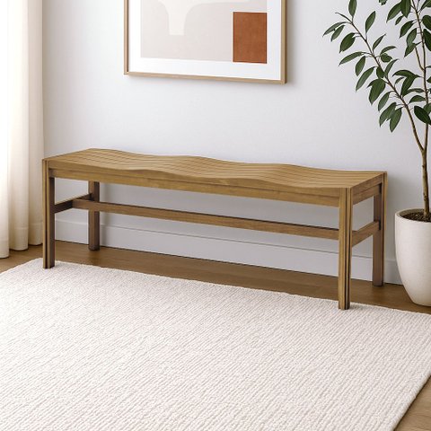 Banco de Madeira Maciça 3 Lugares 160cm Brut - Iaza Móveis