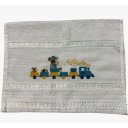 Ver imagem 1 de Toalha Lavabo Ponto Cruz com Borbado da Vovó Alice Ursinho Branco