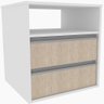 Mesa de Cabeceira 100% Mdf Branco Noce - 1
