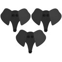 Ver imagem 1 de Kit 3 Penduradores Elefante Preto Luft Masutti Aço Carbono Gancho Decorativo de Parede Enfeite