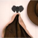 Ver imagem 2 de Kit 3 Penduradores Elefante Preto Luft Masutti Aço Carbono Gancho Decorativo de Parede Enfeite