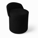 Ver imagem 1 de Puff Encosto Confortável Sala Estilo Moderno Redondo Suede Preto