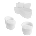 Ver imagem 2 de Kit Namoradeira + 2 Poltronas Yara Orgânica Couro Branco