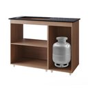Ver imagem 3 de Balcão para Cooktop Soraia 114cm 04 Bocas 01 Porta com Tampo Recortado Savana Preto - Desk Design