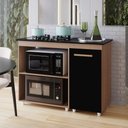 Ver imagem 1 de Balcão para Cooktop Soraia 114cm 04 Bocas 01 Porta com Tampo Recortado Savana Preto - Desk Design