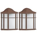 Ver imagem 1 de Kit 2 Arandelas Luminária de Parede Externa Marrom Colonial 25cm Lente Fosca de Ville Dital