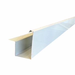 Kit 1,90 Metros Calha em U Galv. Branca com Bico 2" Polegadas e Acessórios para Instalação