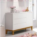 Ver imagem 2 de Cômoda Infantil New Classic Branco com Pés Madeira - Reller