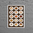 Ver imagem 1 de Quadro Xícaras De Café Latte Art 24x18cm - com vidro:Madeira preta