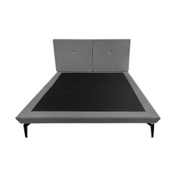 Base Box Cama Japonesa Toquio King com Cabeceira Almofada Linho Cinza - 4