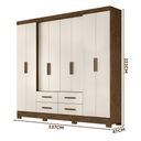 Ver imagem 4 de Roupeiro San Lorenzo Plus 8 Portas e 4 Gavetas Castanho Wood/baunilha