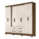 Ver imagem 2 de Roupeiro San Lorenzo Plus 8 Portas e 4 Gavetas Castanho Wood/baunilha