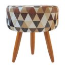 Ver imagem 1 de Puff decorativo redondo com pés palito-Triangûlo bege