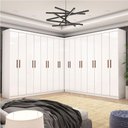 Ver imagem 1 de Closet Casal Duplo Rubi Premium 16 Portas 8 Gavetas Branco