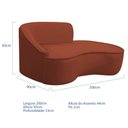 Ver imagem 5 de Kit Divã Recamier Orgânico Marrocos 200cm Lado Direito e 2 Poltronas Amore Bouclé Terracota
