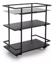 Ver imagem 3 de Carrinho Organizador Bar Frame Preto Rodinhas 79x70x40 Forma