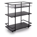 Ver imagem 3 de Carrinho Organizador Bar Frame Preto Rodinhas 79x70x40 Forma