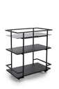 Ver imagem 1 de Carrinho Organizador Bar Frame Preto Rodinhas 79x70x40 Forma